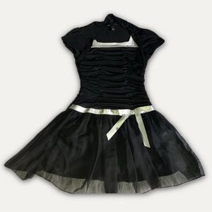 Byer California Black Dress with White Ribbon